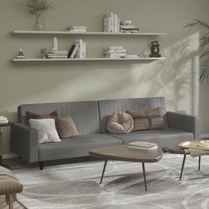 Canapea cu 2 locuri, gri, piele ecologică imagine