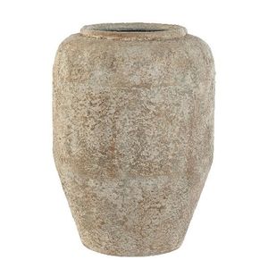 Vaza Prime din metal antichizat crem 23.5x30 cm imagine