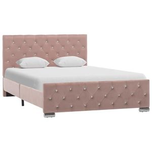 vidaXL Cadru de pat, roz, 120 x 200 cm, catifea imagine