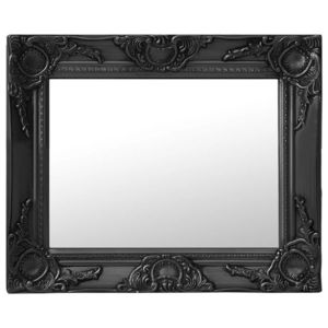 vidaXL Oglindă de perete în stil baroc, negru, 50 x 40 cm imagine