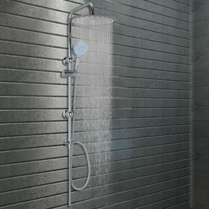 vidaXL Set de duș cu două capete, cu duș de mână, oțel inoxidabil imagine
