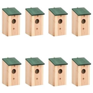 vidaXL Căsuțe de păsări, 8 buc., 12x12x22 cm, lemn imagine