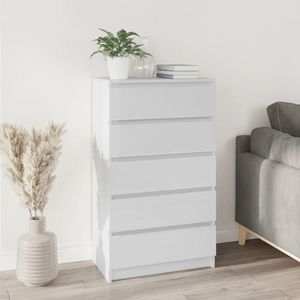 vidaXL Dulap cu sertar, alb extralucios, 60x36x103 cm, lemn prelucrat imagine