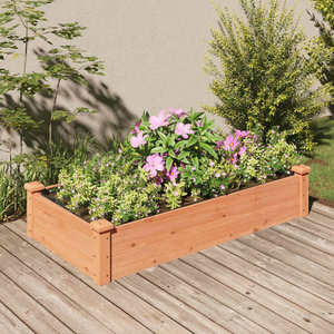 vidaXL Strat grădină înălțat cu căptușeală maro 120x60x25 cm lemn brad imagine