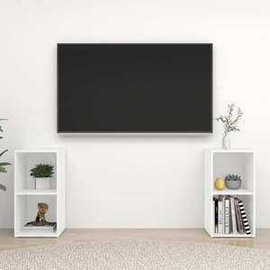 vidaXL Dulapuri TV, 2 buc., alb, 72x35x36, 5 cm, lemn prelucrat imagine