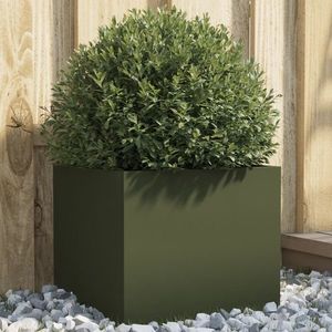 vidaXL Jardinieră, verde măsliniu, 32x30x29 cm, oțel laminat la rece imagine