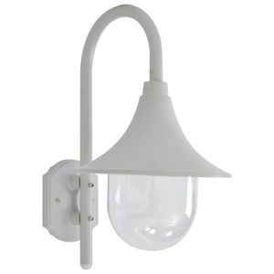 vidaXL Lampă de perete de grădină E27, alb, 42 cm, aluminiu imagine