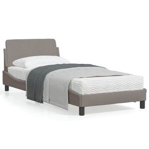 vidaXL Cadru de pat cu tăblie, gri taupe, 80x200 cm, textil imagine
