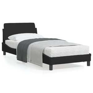 vidaXL Cadru de pat cu tăblie, negru, 90x200 cm, catifea imagine