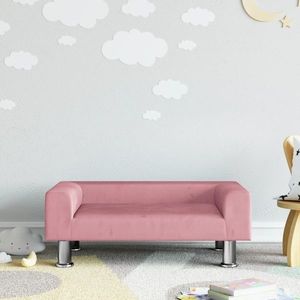 vidaXL Canapea pentru copii, roz, 70x45x26, 5 cm, catifea imagine