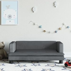 vidaXL Canapea pentru copii, gri închis, 80x45x30 cm, catifea imagine