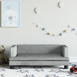 vidaXL Canapea pentru copii, gri deschis, 80x45x30 cm, catifea imagine