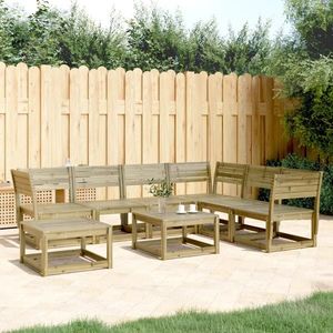 vidaXL Set mobilier de grădină, 7 piese, lemn de pin tratat imagine