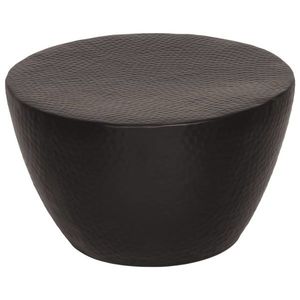 vidaXL Măsuță de cafea, negru, Ø 50x30 cm, aluminiu bătut la ciocan imagine