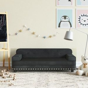 vidaXL Canapea pentru copii, negru, 90x53x30 cm, catifea imagine