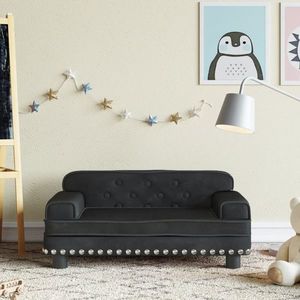 vidaXL Canapea pentru copii, negru, 70x45x30 cm, catifea imagine