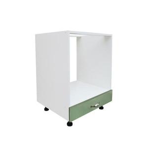Corp pentru cuptor incorporabil cu sertar Zebra, alb/MDF Verde, fara blat, 60 x 82 x 57 cm imagine