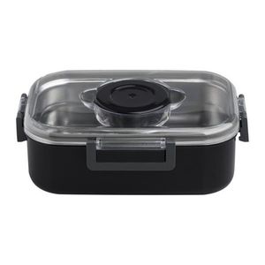 Cutie pentru pranz cu capac etans, Brandani, 850 ml, polipropilena/inox, negru imagine