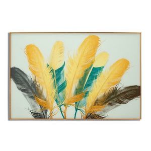 Tablou decorativ Feathers, Mauro Ferretti, 120x80 cm, sticla, multicolor imagine