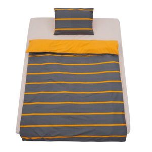 Lenjerie de pat pentru o persoana Heinner Home, 150x200 cm, bumbac, gri inchis/portocaliu imagine