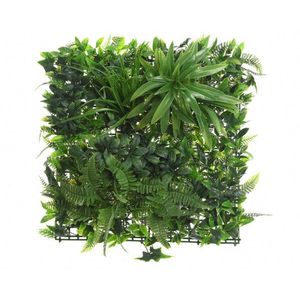Panou verde artificial / gradina verticala artificiala Mix Leaf, Decoris, 50 x 50 cm, plastic, verde imagine