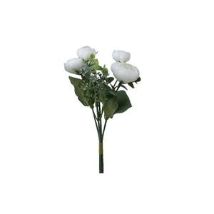 Floare artificiala Ranunculus, Decoris, 12 x 4 x 23 cm, poliester, alb imagine