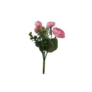 Floare artificiala Ranunculus, Decoris, 12 x 4 x 23 cm, poliester, roz imagine