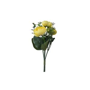 Floare artificiala Ranunculus, Decoris, 12 x 4 x 23 cm, poliester, galben imagine