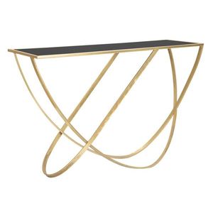 Consola Ring, Mauro Ferretti, 120x40x79 cm, fier, negru/auriu imagine