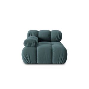 Modul canapea stanga 1 loc, Bellis, Micadoni Home, BL, 94x94x63 cm, catifea, albastru petrol imagine