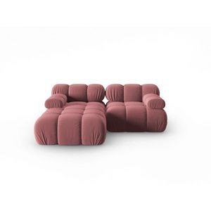 Coltar modular stanga 3 locuri, Bellis, Micadoni Home, BL, 191x157x62 cm, catifea, roz imagine