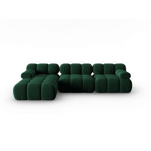 Coltar modular stanga 4 locuri, Bellis, Micadoni Home, BL, 285x122x63 cm, catifea, verde bottle imagine