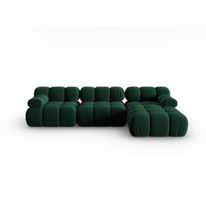 Coltar modular dreapta 4 locuri, Bellis, Micadoni Home, BL, 285x122x63 cm, catifea, verde bottle imagine