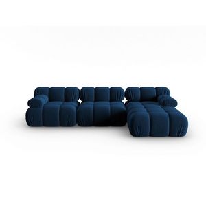 Coltar modular dreapta 4 locuri, Bellis, Micadoni Home, BL, 285x122x63 cm, catifea, albastru regal imagine