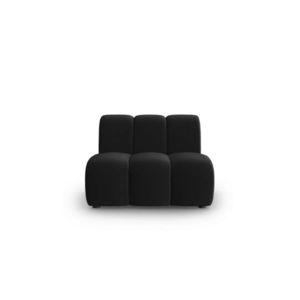 Modul canapea 1 loc fara cotiere, Lupine, Micadoni Home, BL, 90x87x70 cm, catifea, negru imagine