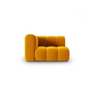 Modul canapea stanga 1 loc, Lupine, Micadoni Home, BL, 114x87x70 cm, catifea, galben imagine