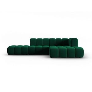 Coltar modular dreapta 5 locuri, Lupine, Micadoni Home, BL, fara cotiera, 294x175x70 cm, catifea, verde bottle imagine
