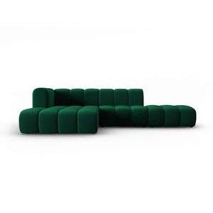 Coltar modular stanga 5 locuri, Lupine, Micadoni Home, BL, fara cotiera, 294x175x70 cm, catifea, verde bottle imagine