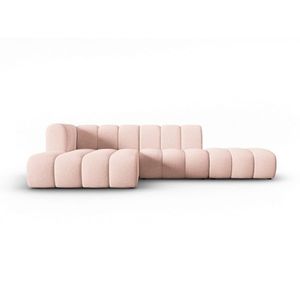 Coltar modular stanga 5 locuri, Lupine, Micadoni Home, BL, fara cotiera, 294x175x70 cm, poliester chenille, roz imagine
