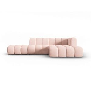 Coltar modular dreapta 5 locuri, Lupine, Micadoni Home, BL, fara cotiera, 294x175x70 cm, poliester chenille, roz imagine