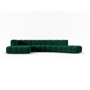 Coltar modular stanga 6 locuri, Lupine, Micadoni Home, BL, 425x175x70 cm, catifea, verde bottle imagine