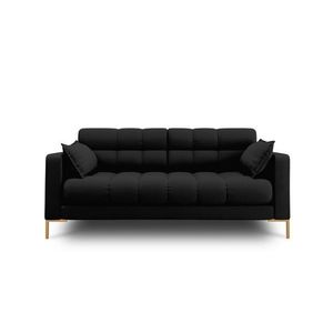 Canapea 2 locuri, Mamaia, Micadoni Home, GL, 152x92x75 cm, tesatura tip twill, negru imagine