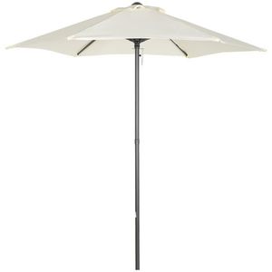 Outsunny Umbrelă Pătrată 2x2m pentru Grădină, Stâlp Central din Aluminiu, Rezistentă la Intemperii, Bej | Aosom Romania imagine