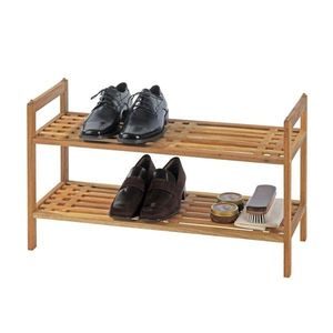 Suport pantofi Norway Brown, Wenko, 6 perechi, 69x40.5x27 cm, lemn de nuc, natur imagine