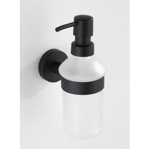 Dozator sapun lichid cu suport de prindere Bosio, Wenko Power-Loc®, 200 ml, inox/sticla, alb/negru imagine