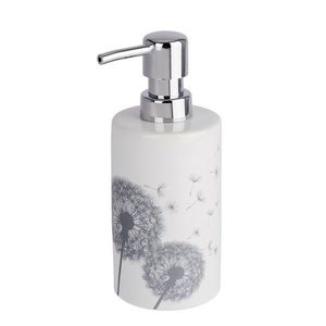 Dozator sapun lichid, Wenko, Astera, 8 x 18 cm, ceramica, alb/gri imagine
