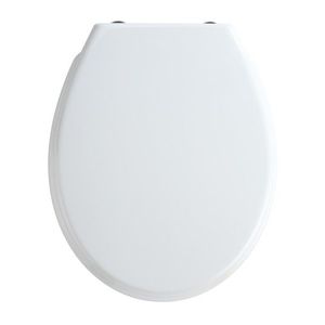 Capac de toaleta cu sistem automat de coborare, Wenko, Bilbao, 35 x 43.5 cm, duroplast, alb imagine