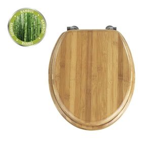 Capac de toaleta, Wenko, Bamboo, 34 x 41 cm, bambus, maro imagine