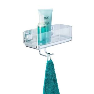 Polita pentru baie, Wenko, Quadro Vacuum-Loc®, 25.5 x 15 x 14 cm, inox/plastic imagine