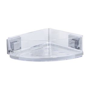 Polita de colt pentru baie, Wenko, Quadro Vacuum-Loc®, 28 x 8.5 x 19.5 cm, inox/plastic imagine